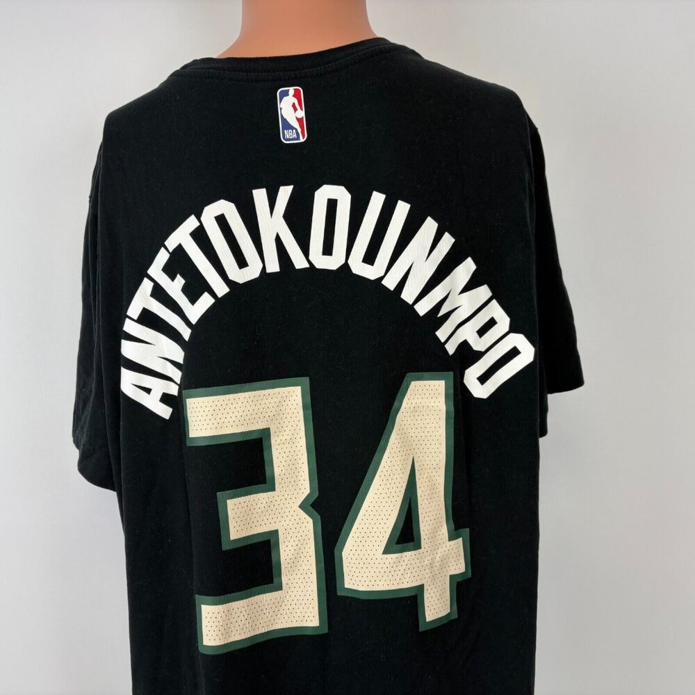 Nike Giannis Antetokounmpo Jersey T Shirt Mens Size XL Milwaukee Bucks Dri Fit